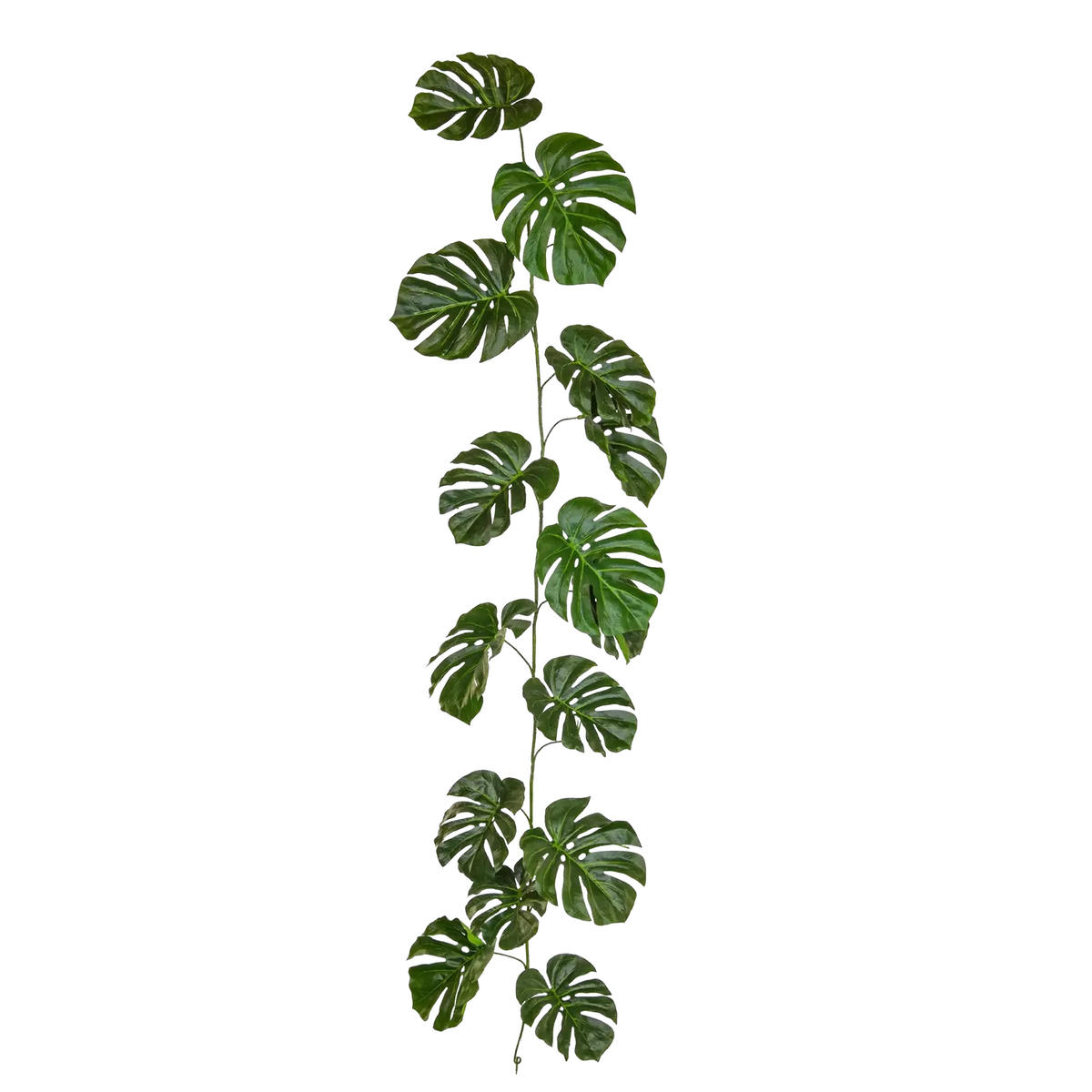 MONSTERA Künstliche Monstera Girlande - Hugo 180 cm - Grün, Kunststoff (180cm) - aplanta