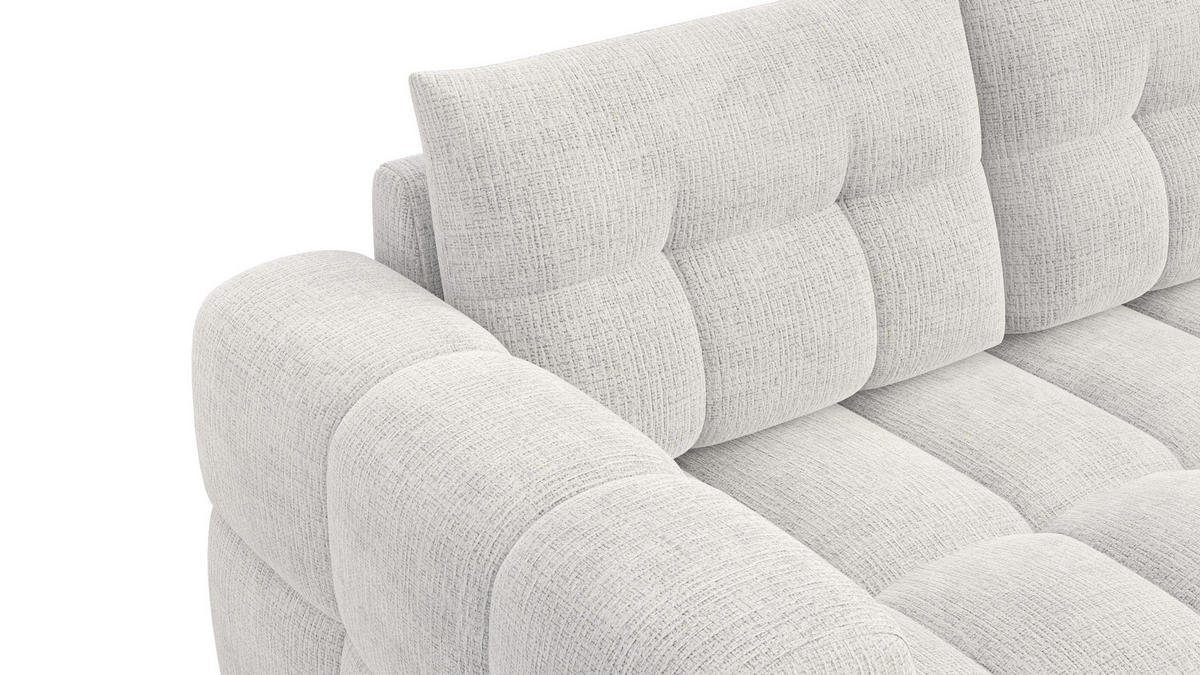 ECKSOFA CLOUDI 4-Sitzer rechts, creme - Creme/Schwarz, Holz/Textil (294/160cm) - Courtois Laville