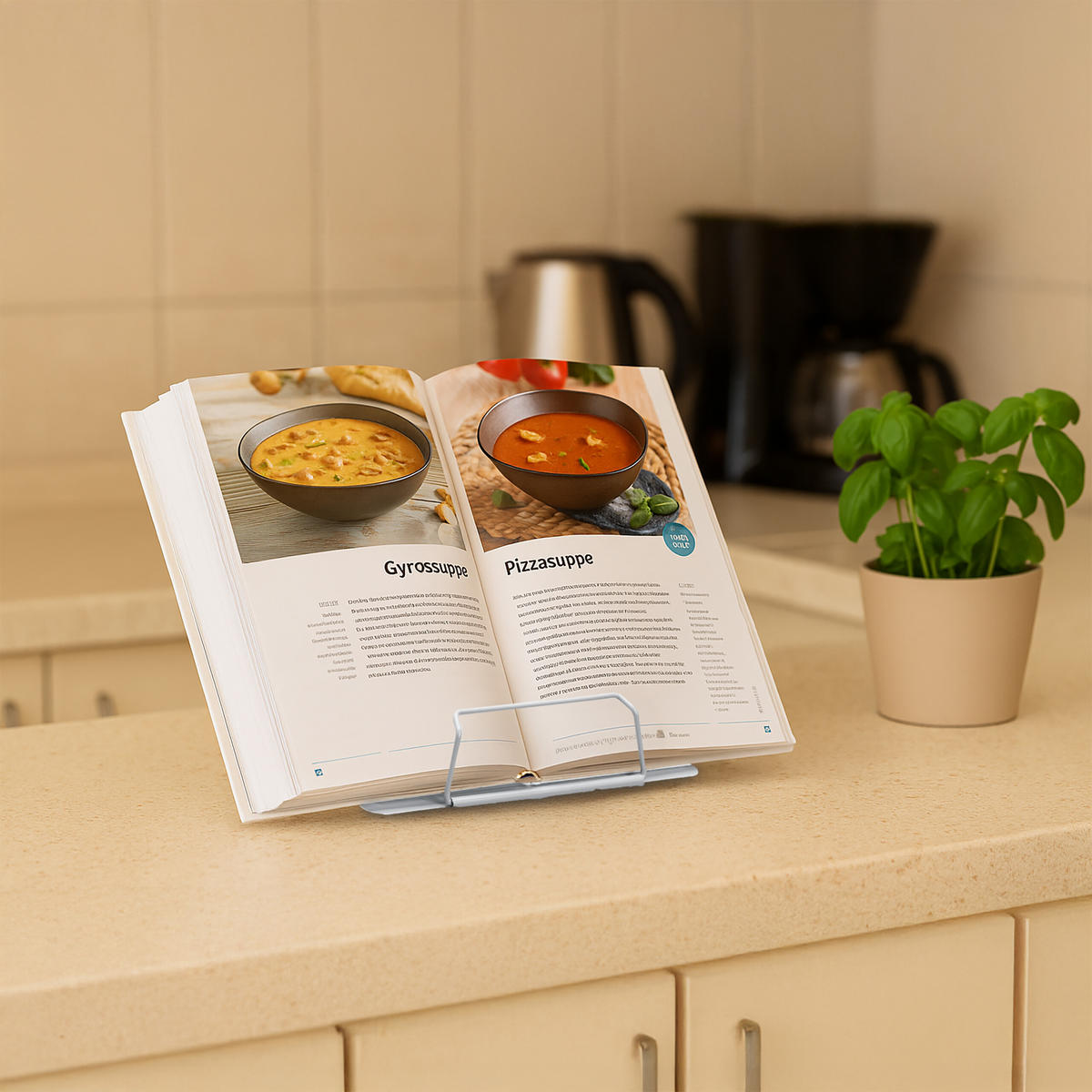 2xBUCHSTÄNDER - Weiß, Metall (21/18/16.5cm) - Relaxdays