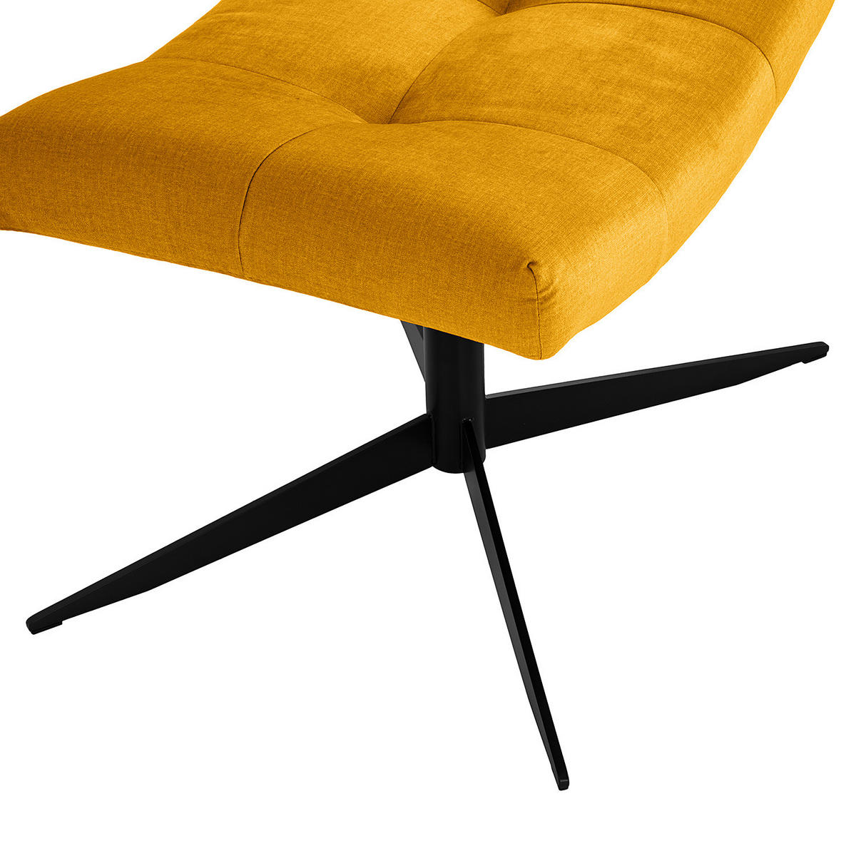 POLSTERHOCKER - Gelb/Schwarz, Textil/Metall (67/47/50cm) - home24