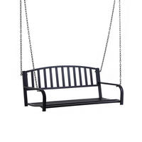 HOLLYWOODSCHAUKEL 127/60 cm mit 2 Metallketten und breiter Sitzfläche, Schwarz - Schwarz, Metall (60/53/127cm) - Redom