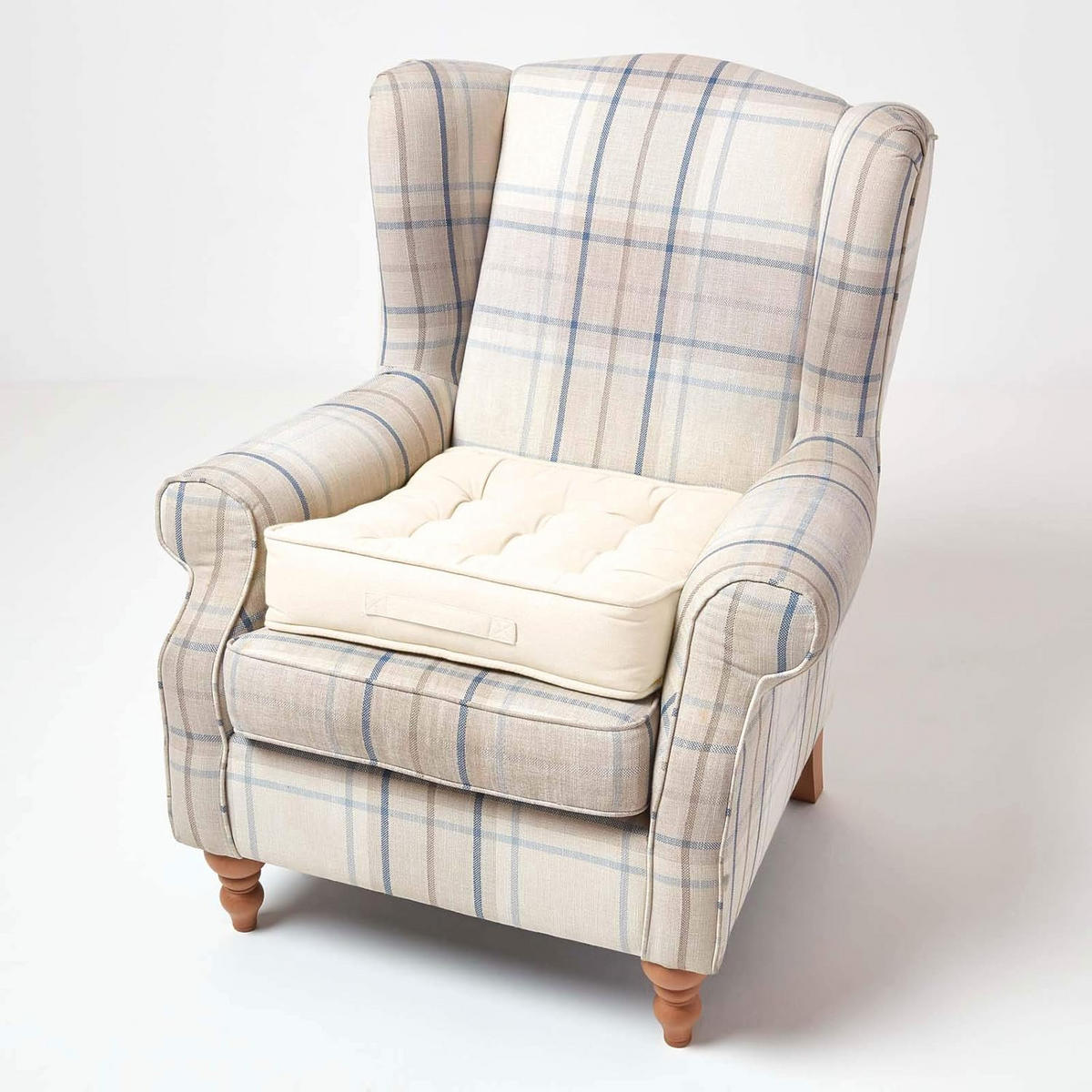 SITZKISSEN creme 50/50/10 cm – Sesselkissen, Baumwolle - Creme, Textil (50/50/10cm) - Homescapes