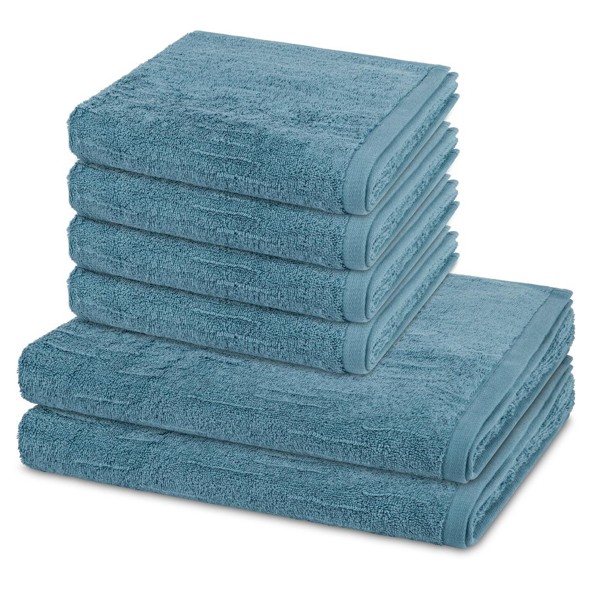 FROTTIERSET Premium 6-teilig - Blau, Textil (50/100cm) - Ross