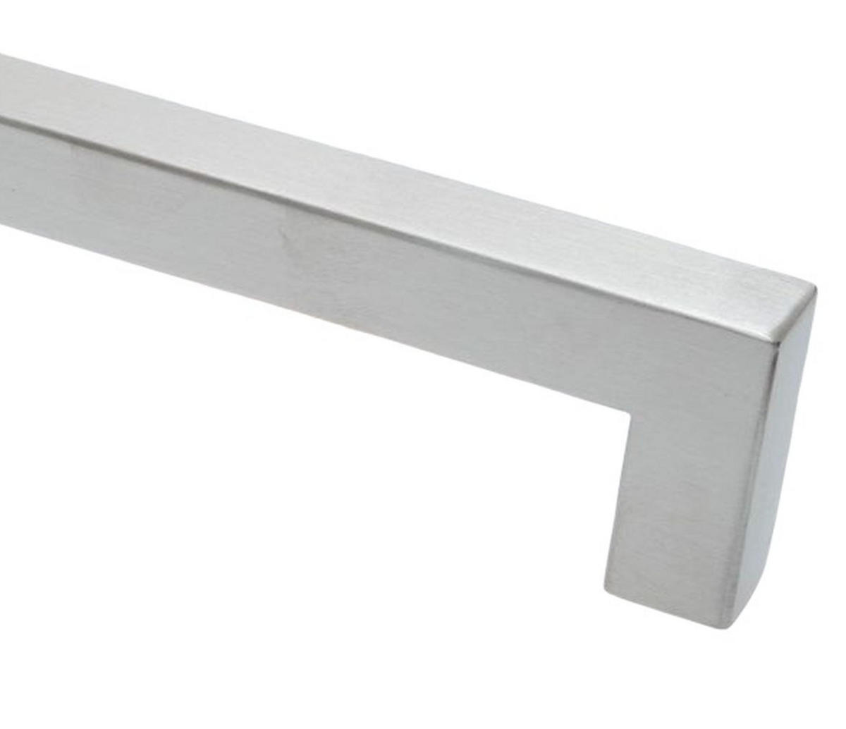 MÖBELGRIFF BA 192mm, Küchengriff Edelstahl gebürstet, Türgriff eckig - Grau, Metall (1.4/3.5/20.6cm)