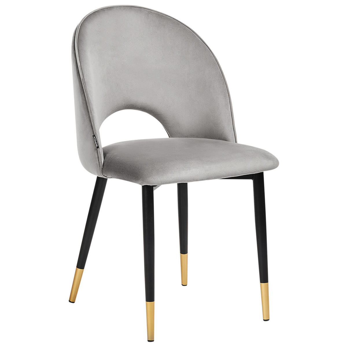 JÍDELNÍ ŽIDLE sada 2 ks Sametová látka Šedá Magalia - šedá, kov/textil (47/83/52cm) - Beliani