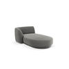 CHAISELONGUE links Miley aus Samt hellgrau - Hellgrau, Textil (90/70/156cm) - Micadoni