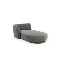 CHAISELONGUE links Miley aus Samt hellgrau - Hellgrau, Textil (90/70/156cm) - Micadoni