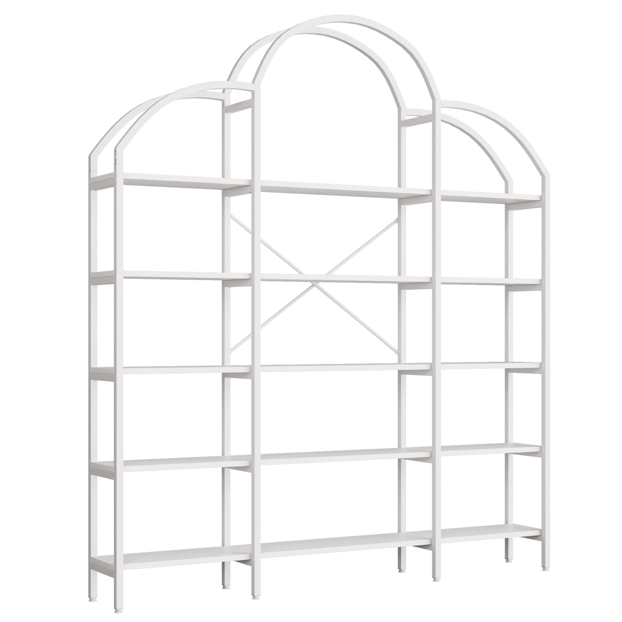 REGALE in weiß, wolken-design & 5 offene ebenen - Weiß, Holzwerkstoff (170/190/26cm) - Urban Meuble