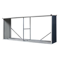 BRENNHOLZUNTERSTAND Kalmar - Anthrazit, Metall (352/152/80cm) - casa.pro