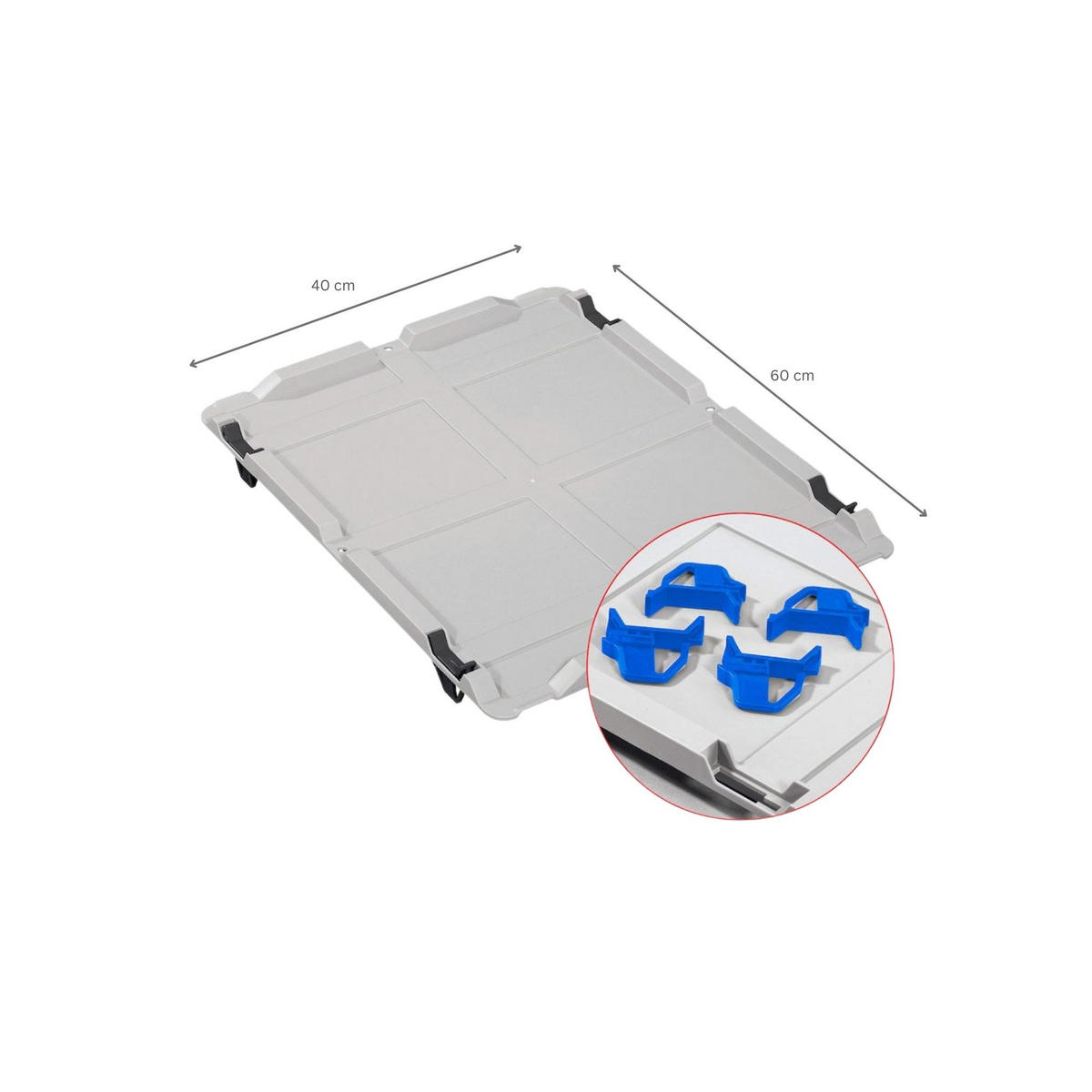 EUROBOX 5x Nextgen Economy Mit Auflagedeckel Grau/Blau Griffe Offen 23 Liter - Blau, Kunststoff (40/12/60cm) - PROREGAL