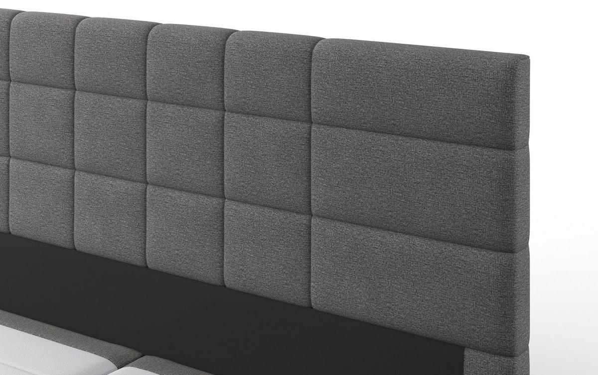 BOXBETT 140/160/180x200 – inkl. Topper, 7‑Zonen Taschenfederkern-Matratze, New York-Stoff - Anthrazit/Schwarz, Holz/Kunststoff (140/200cm) - Cotta