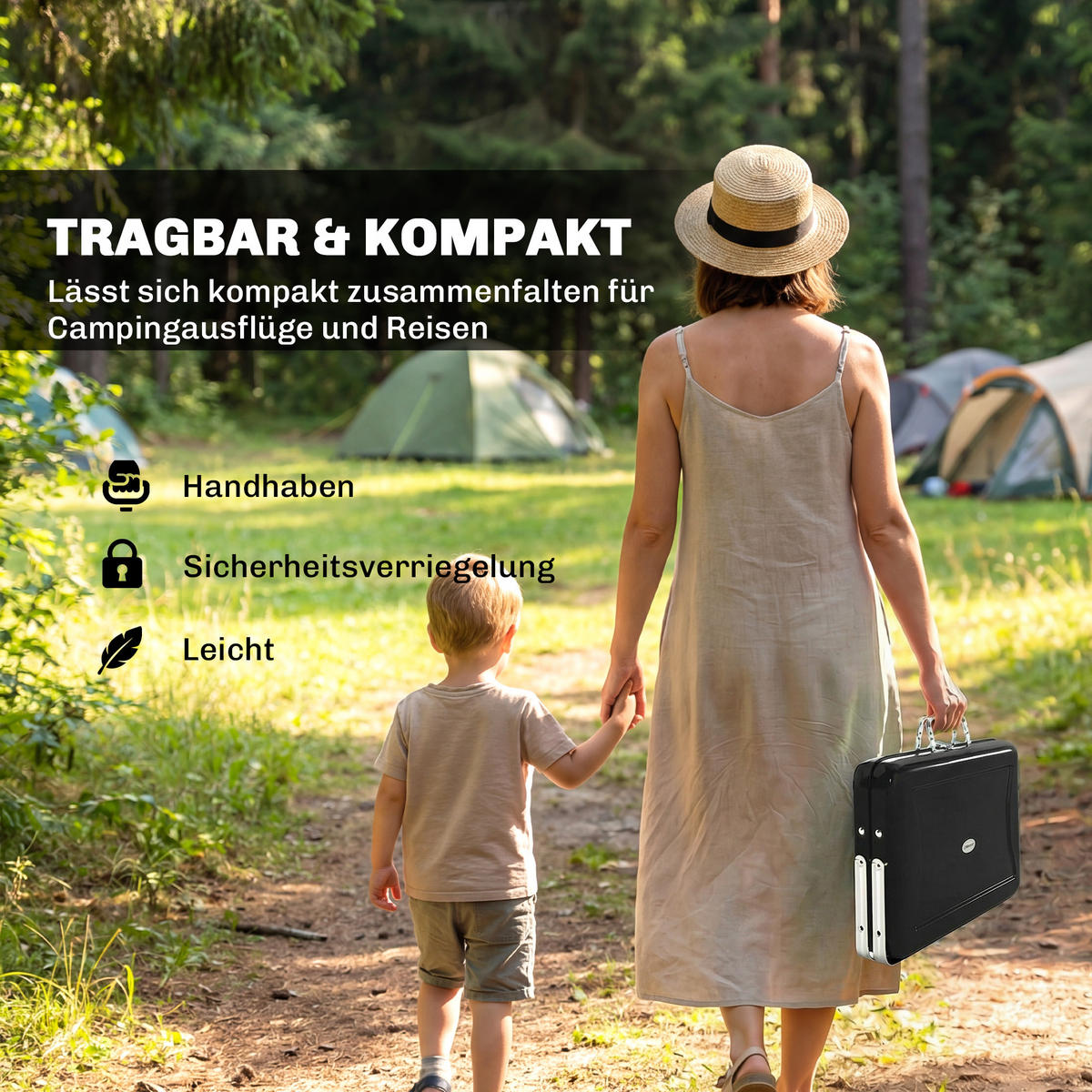 HOLZKOHLEGRILL Edelstahl Schwarz - Schwarz, Metall (28/25.5/40cm) - Outsunny