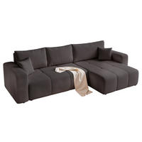 ECKSOFA Leros Xl Mit Schlaffunktion - Schwarz, Holzwerkstoff/Textil (145/278cm) - Fun Möbel