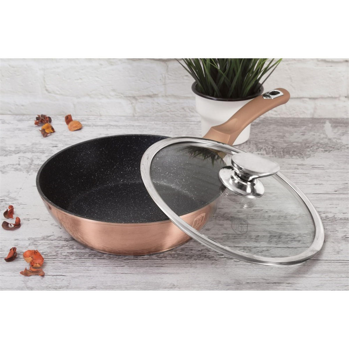 PFANNE Gold 24/24/6.5 cm BH1517 - Goldfarben, Metall (24cm) - Berlinger Haus