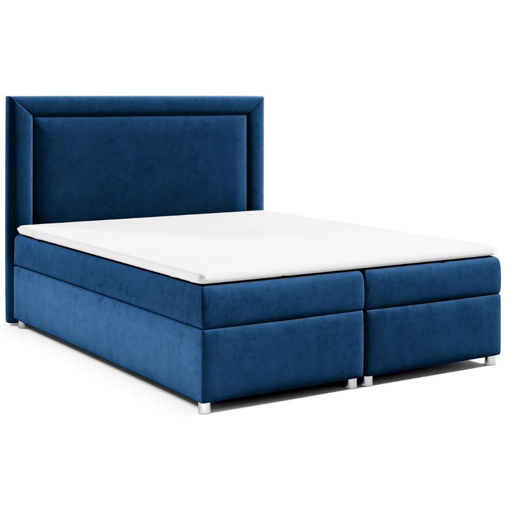 BOXBETT mit Bettkasten Trinity K-3 Bonellfederkern - Blau, Holz/Holzwerkstoff (160/200cm) - Best For Home