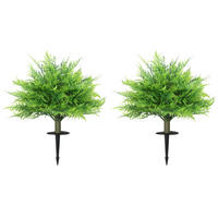 KUNSTPFLANZE 2er Set PE Aluminium Grün - Grün, Kunststoff (60cm) - HOMCOM