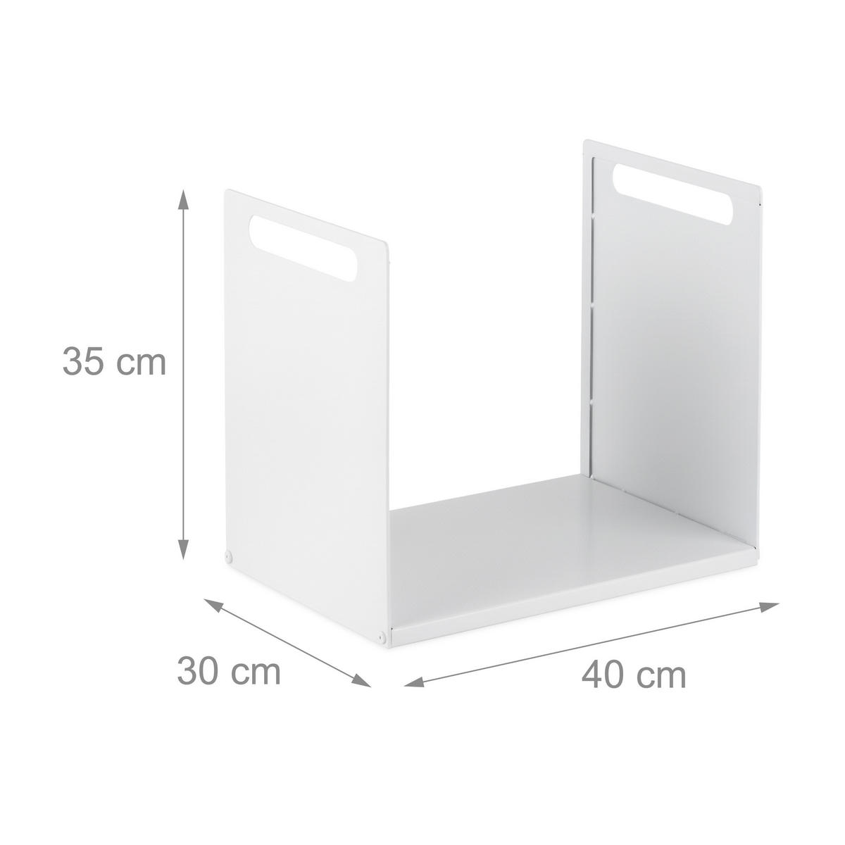 KAMINHOLZREGAL - Weiß, Metall (40/35/30cm) - Relaxdays