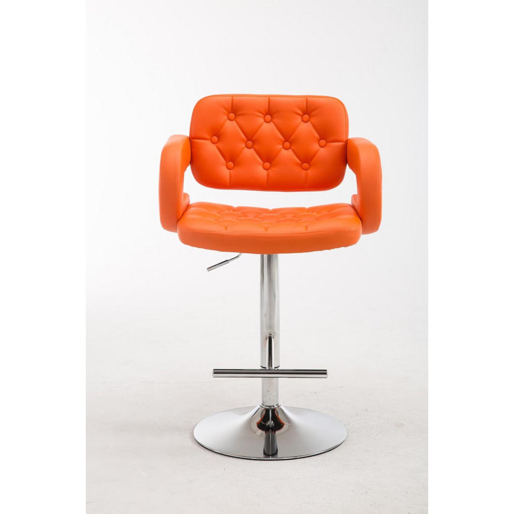 Thumbnail - TPFLiving Barhocker, Orange, Textil, Rundrohr, 52x100x55 cm, Esszimmer, Barmöbel, Barhocker