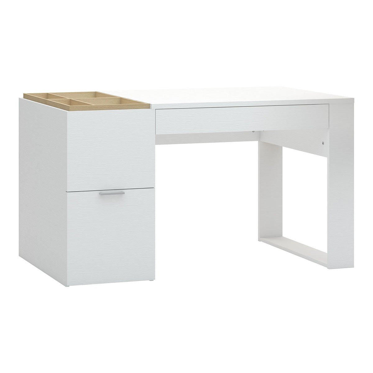 SCHREIBTISCH 140 cm mit Stauraum - 4you - Weiß, Holzwerkstoff (142/78.5/63.5cm) - Calicosy