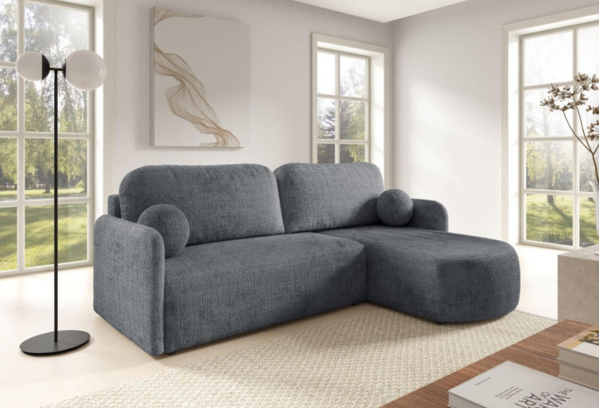 ECKSOFA Grau BONO Mit Schlaffunktion Bezogen Mit Cremona Stoff - Grau, Textil (212/160cm) - Sepro Meble