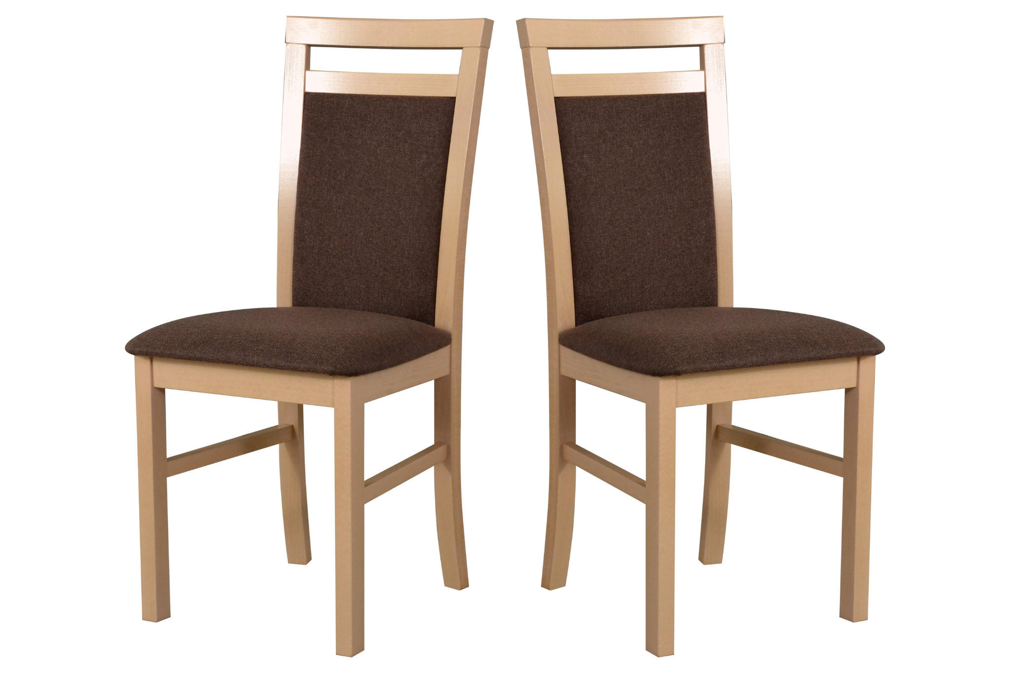 STUHL 2er Set MILANO 5 sonoma - Braun/Sonoma Eiche, Holz (43/93/40cm) - Leaf Design