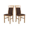 STUHL 2er Set MILANO 5 sonoma - Braun/Sonoma Eiche, Holz (43/93/40cm) - Leaf Design