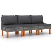GARTENSOFA DYLOE 67/60.5/64.5 cm （3-SITZER） - Grau, Holz (67/60.5/64.5cm) - ZMH