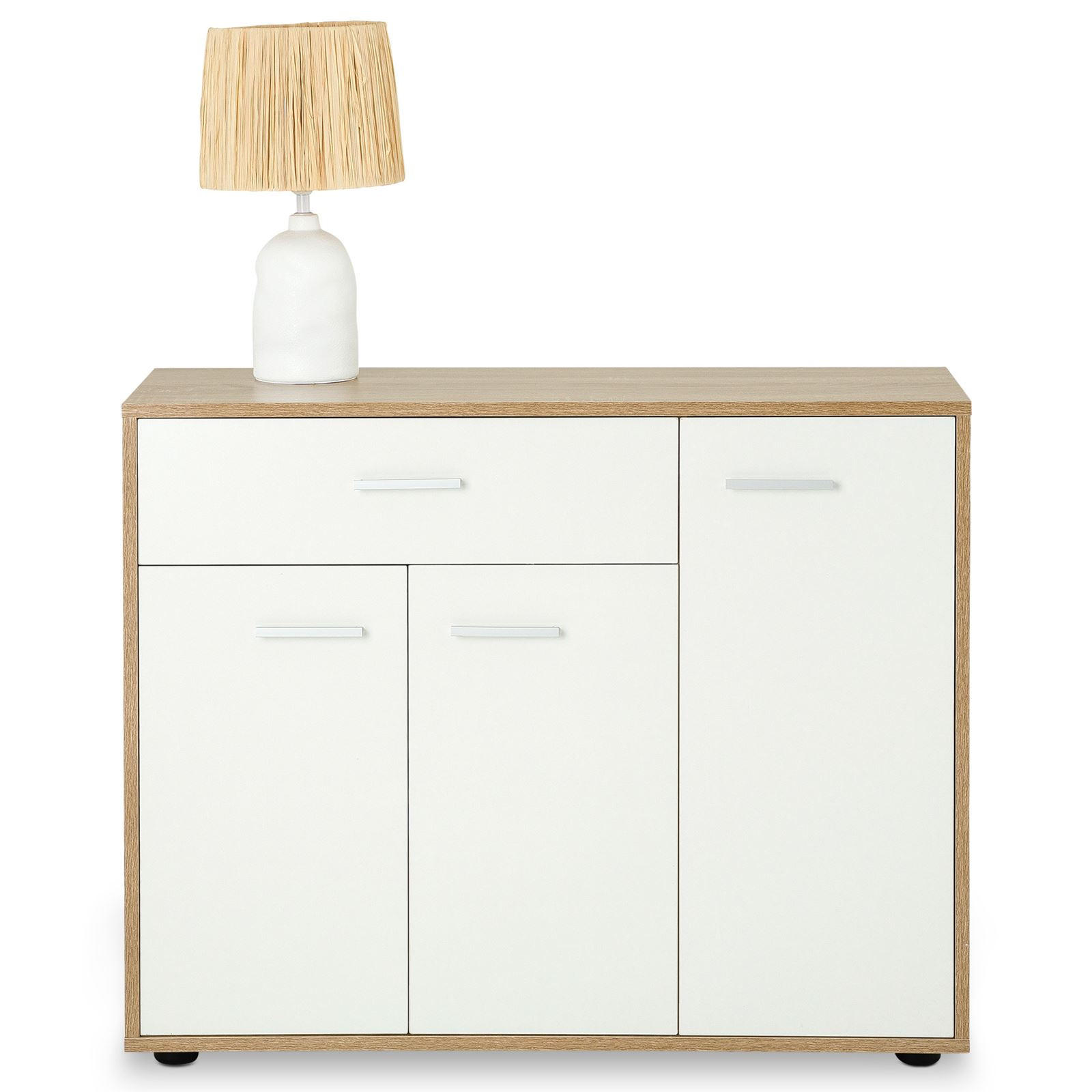 CARO-Möbel Kommode Sonoma Eiche, Weiß 88x70x30 cm