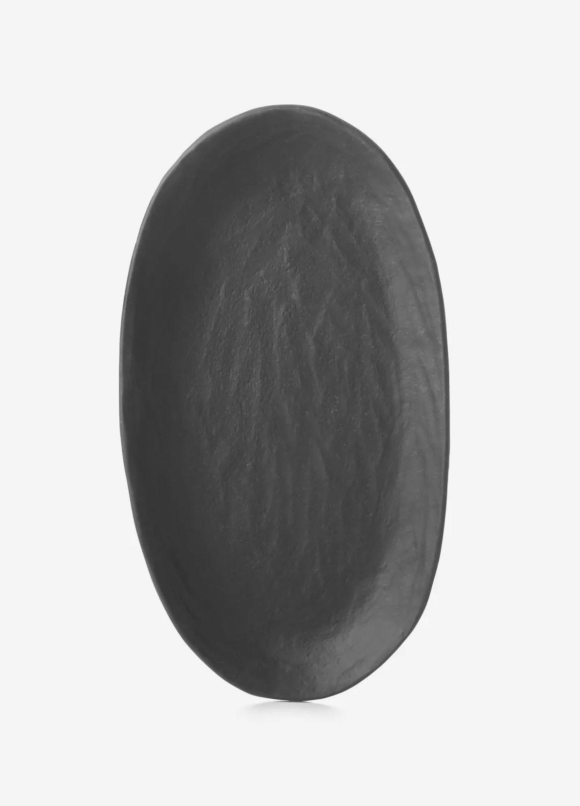 TELLER OVAL YLI 24.5 CM Matt schiefer style - Schieferfarben, Keramik (24.5/13.5/2.3cm) - Revol Porcelaine France