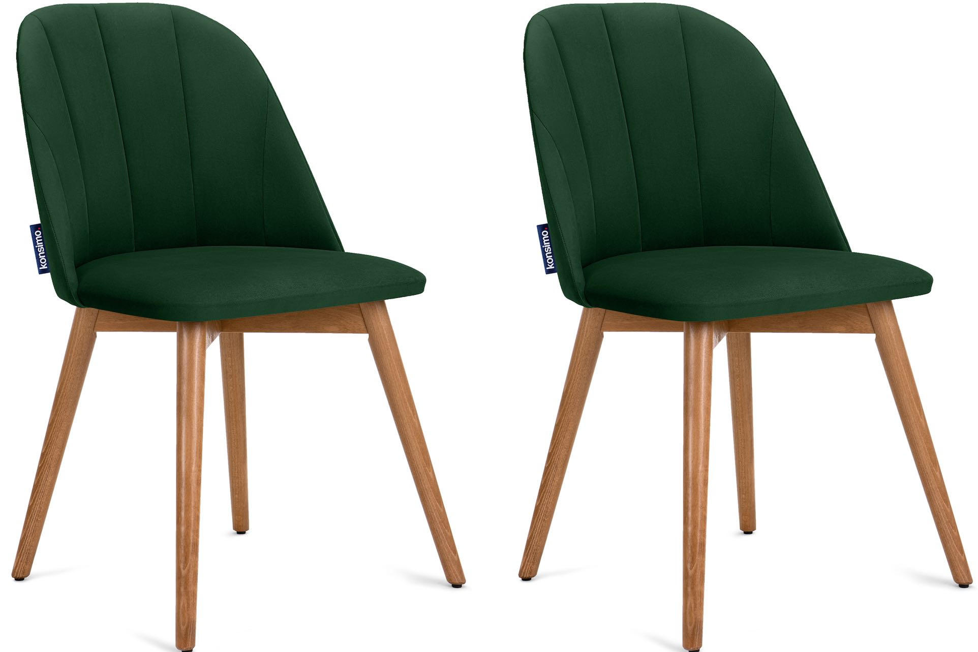 ESSZIMMERSTÜHLE BAKERI (2er-Set), dunkelgrün / Eiche hell - Dunkelgrün/Eichefarben, Holz/Buchenholz (48/86/44cm) - KONSIMO®