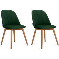 ESSZIMMERSTÜHLE BAKERI (2er-Set), dunkelgrün / Eiche hell - Dunkelgrün/Eichefarben, Holz/Buchenholz (48/86/44cm) - KONSIMO®