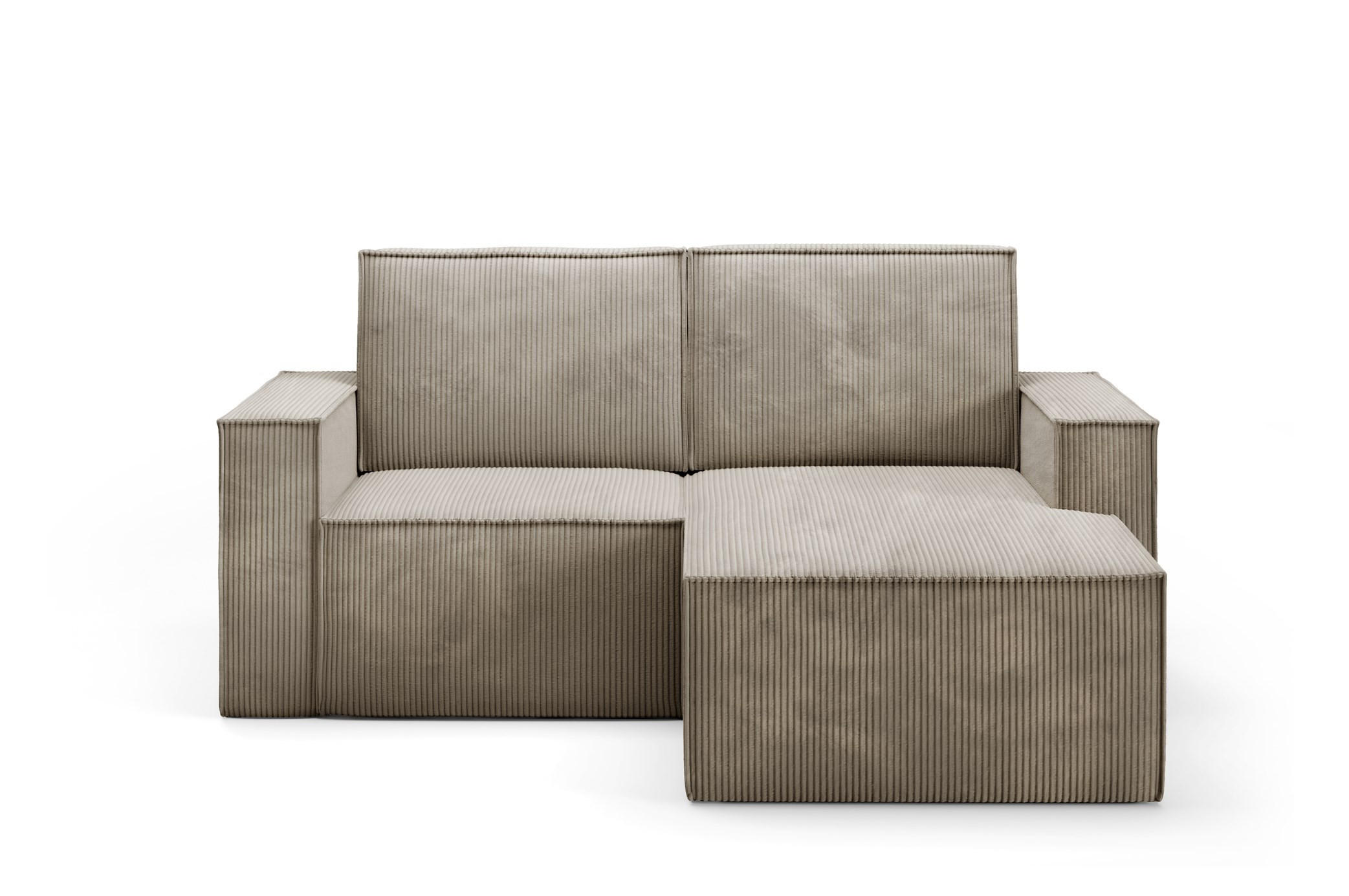 ECKSOFA Orto Hellbraun, Zweisitzer Kordecksofa rechte seite - Hellbraun, Holzwerkstoff/Textil (180/141cm) - Bettso