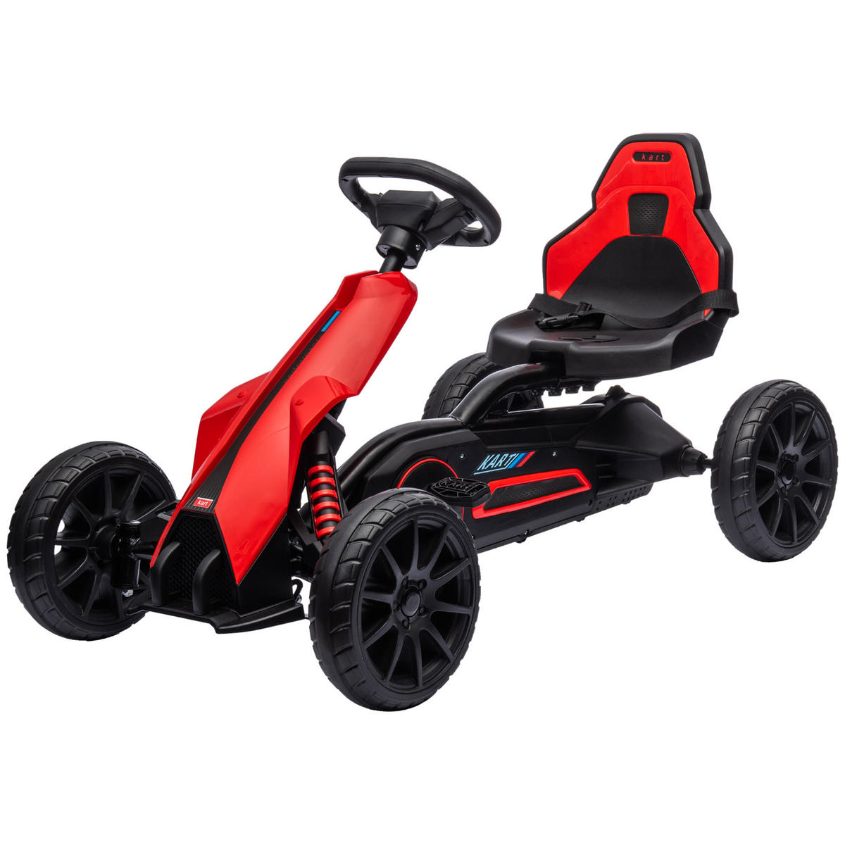 GO-KART DE-06129 mit Vor- und Rückwärtsgang und Handbremse Rot - Rot, Kunststoff/Metall (100/58/58.5cm) - ComfortXL