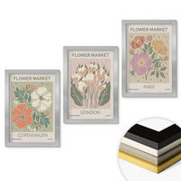 WANDBILDER 3er Set - 20x30 cm Silberner Rahmen - Blumenposter Kopenhagen London Paris - Silberfarben, Kunststoff (20/30cm) - ArtPrintCave