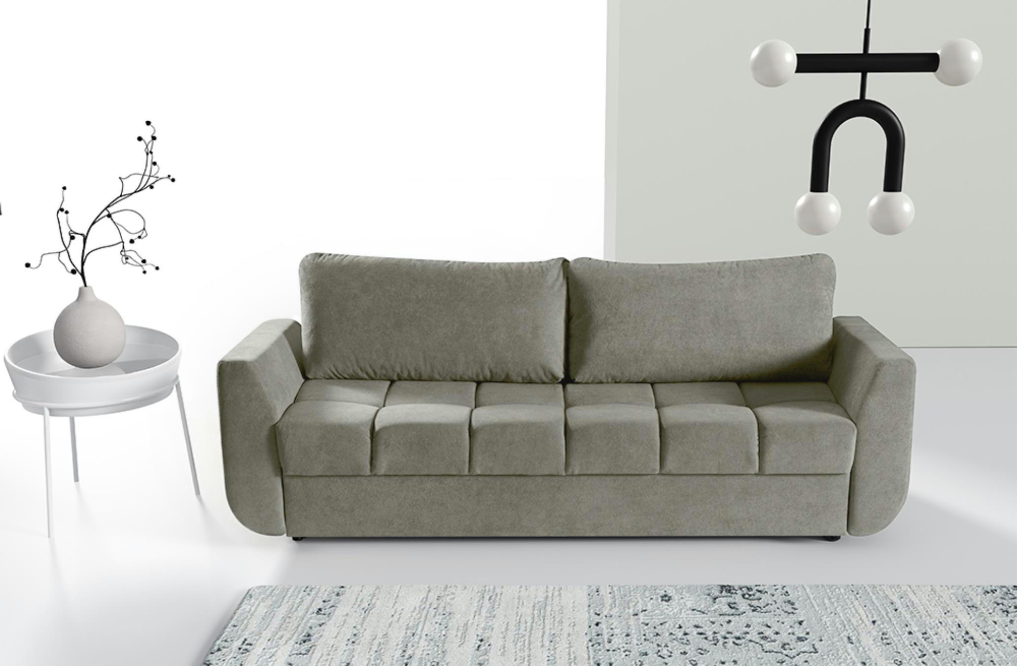 SOFA Delta Beige, mit Schlaffunktion - Beige, Holzwerkstoff (245/93/118cm) - Bettso