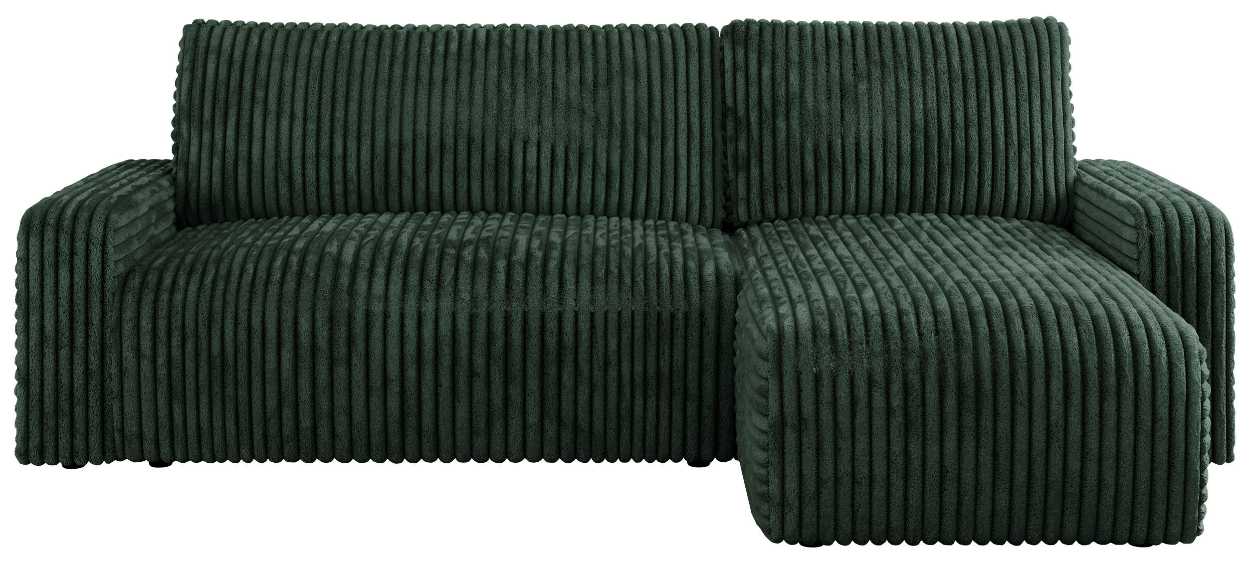 ECKSOFA ARGOS Grün Cord - Schwarz/Grün, Kunststoff/Textil (245/150cm) - MKS