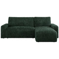 ECKSOFA ARGOS Grün Cord - Schwarz/Grün, Kunststoff/Textil (245/150cm) - MKS
