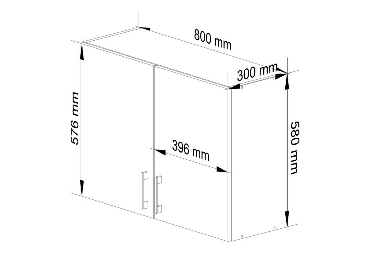 KÜCHENSCHRANK Weiß, Sonoma Eiche 30.5x80x58cm - Silberfarben/Weiß, Holzwerkstoff/Kunststoff (80/58/30.5cm) - Akord
