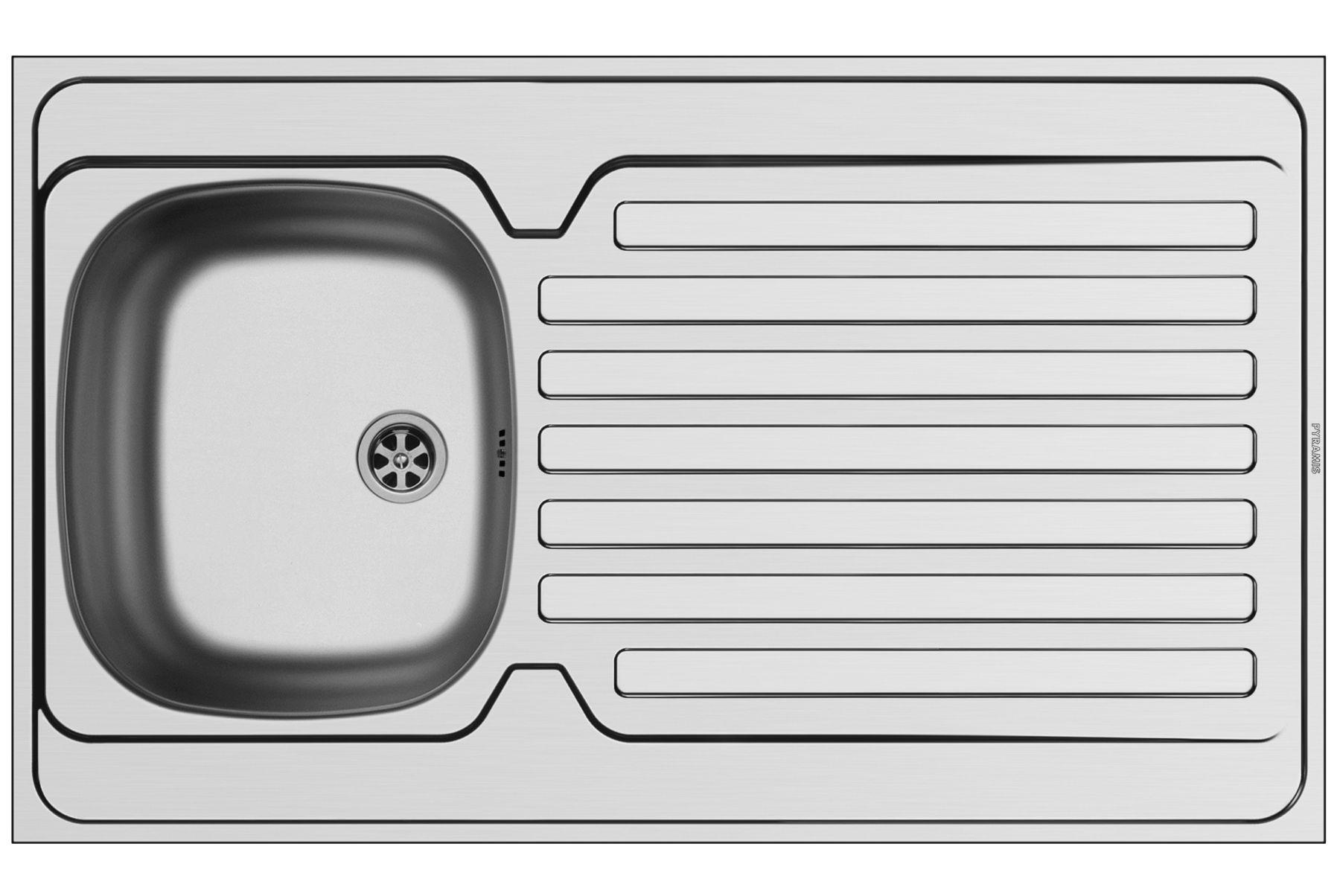 KÜCHENSPÜLE 100x60cm Auflagespüle International für 45cm Schrank Abtropffläche - Edelstahlfarben, Metall (100/15/60cm)