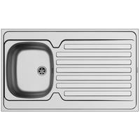 KÜCHENSPÜLE 100x60cm Auflagespüle International für 45cm Schrank Abtropffläche - Edelstahlfarben, Metall (100/15/60cm)