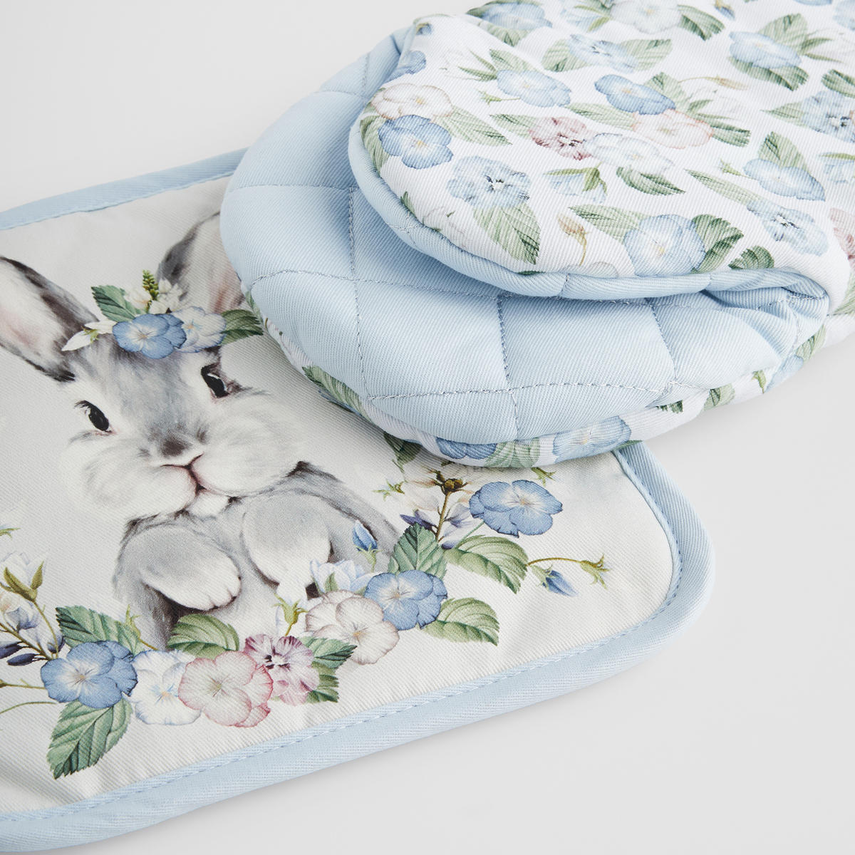 KÜCHENPFOTE UND OFENHANDSCHUH Pansilo - Hellblau, Textil (14/30cm) - home&you