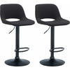 BARHOCKER 2er Set Stoff schwarz - Schwarz, Textil/Metall (42/86/46cm) - CLP