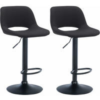 BARHOCKER 2er Set Stoff schwarz - Schwarz, Textil/Metall (42/86/46cm) - CLP