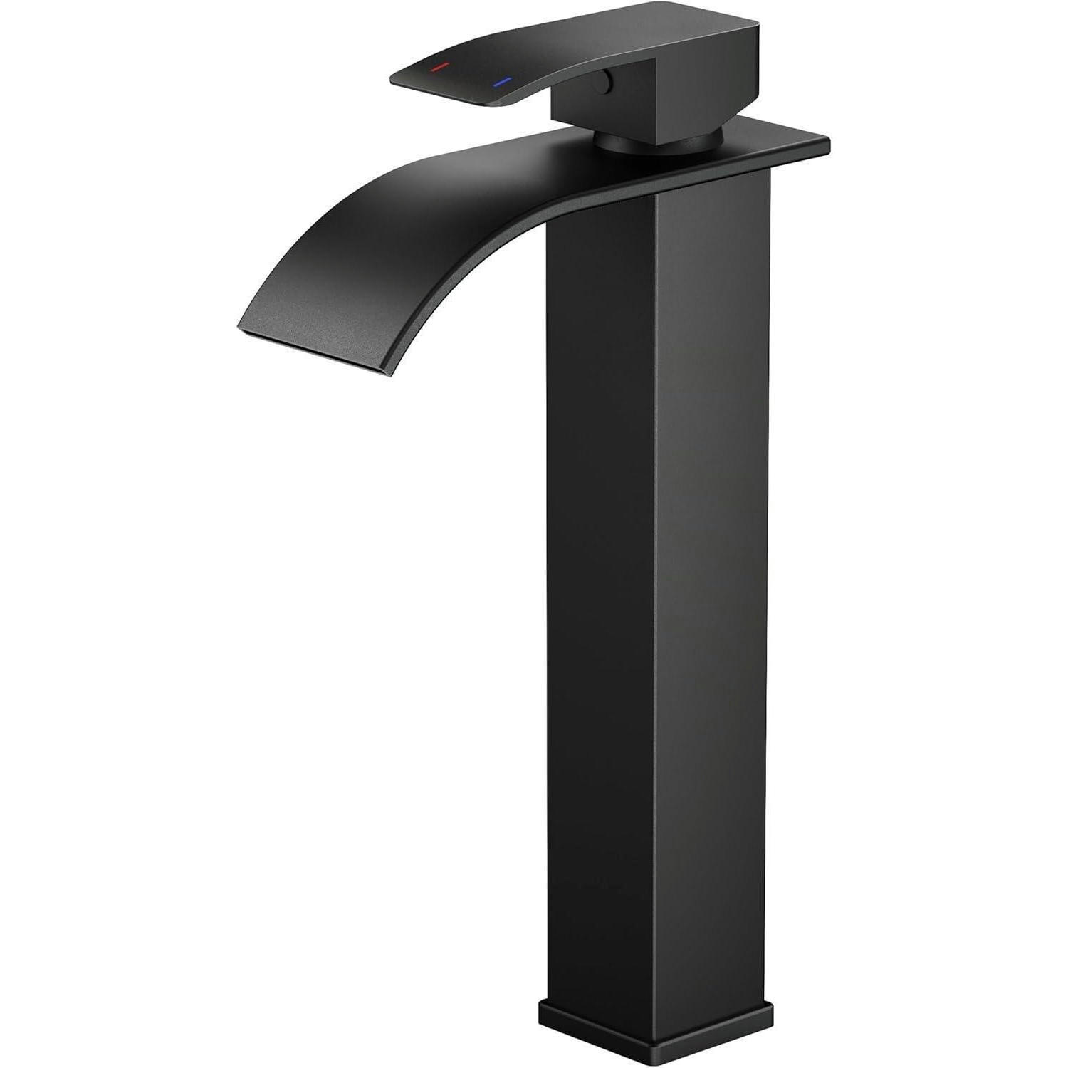 WASCHTISCHARMATUR Wasserfall Schwarz 220 mm - Schwarz, Metall (12.7/7.5/29.2cm)