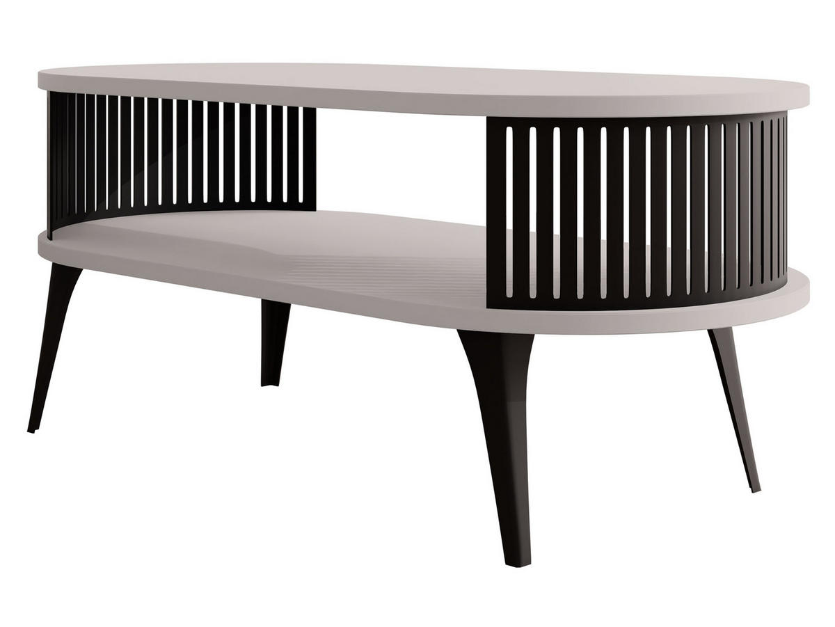COUCHSITCH Roenni Oval - Kaschmir/Schwarz, Holzwerkstoff/Metall (100/50/44cm) - MIRJAN24