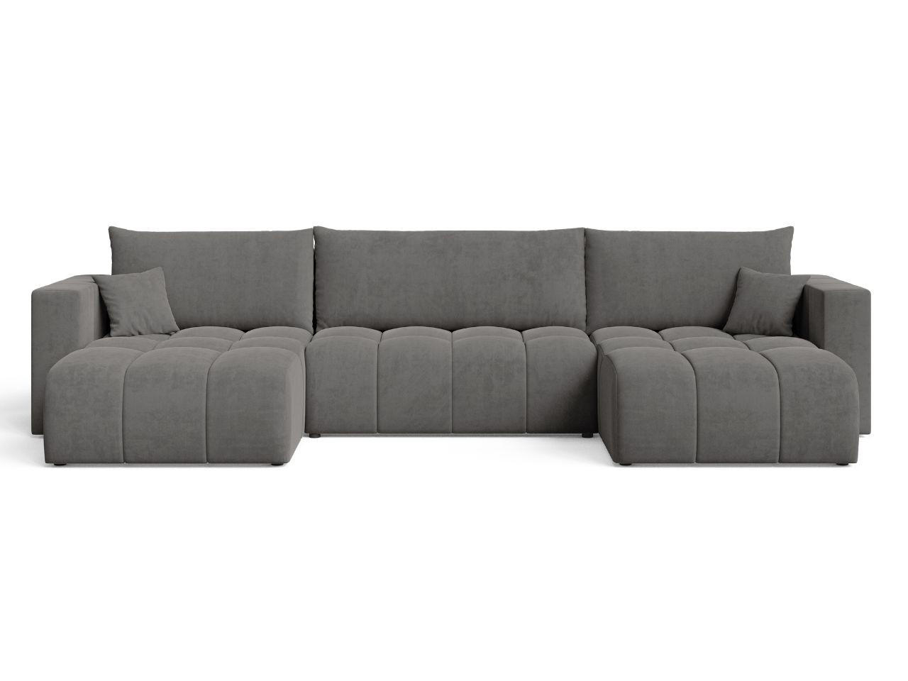 ECKSOFA U Neva Dunkelgrau - Dunkelgrau, Holz/Textil (370/170cm) - Graingold