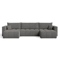 ECKSOFA U Neva Dunkelgrau - Dunkelgrau, Holz/Textil (370/170cm) - Graingold