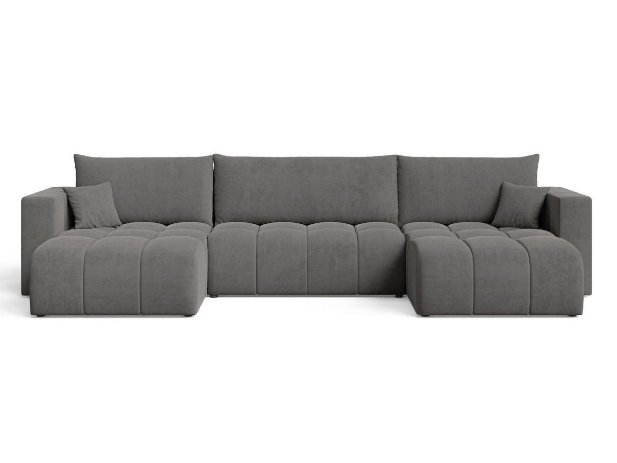 ECKSOFA U Neva Dunkelgrau - Dunkelgrau, Holz/Textil (370/170cm) - Graingold