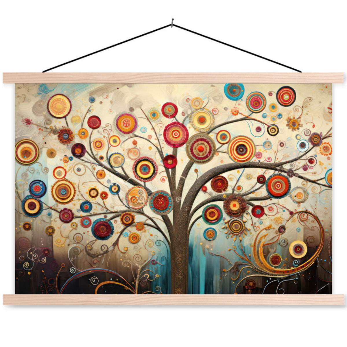 POSTER Baum - Baum des Lebens - Farbe 90x60 cm - Braun, Textil (90/60/0.15cm) - MuchoWow
