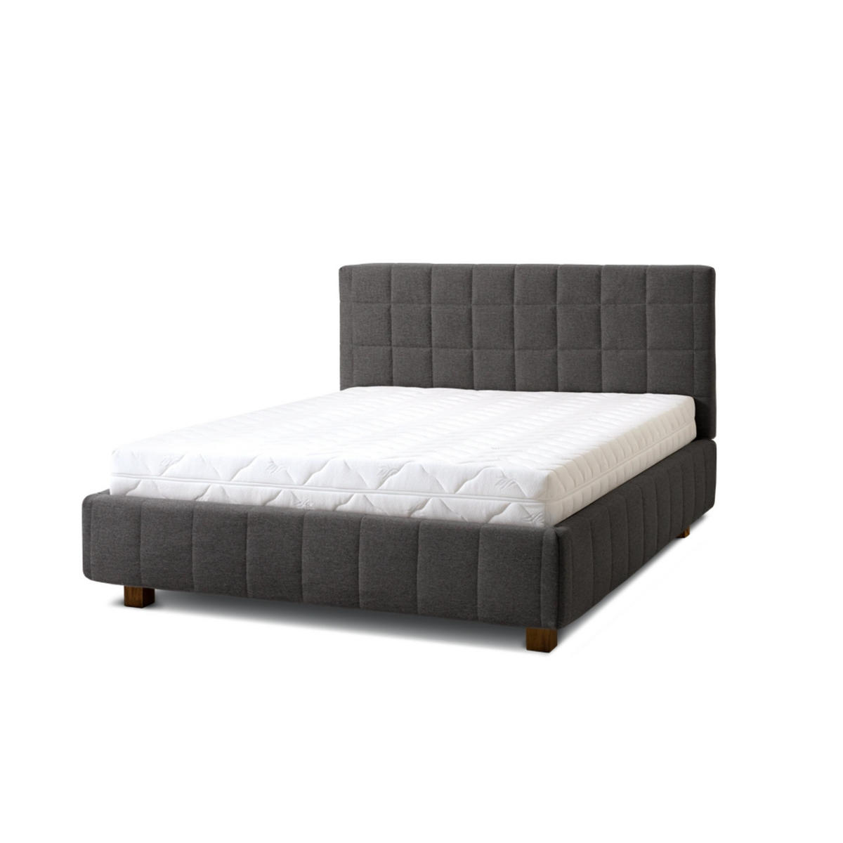 POLSTERBETT Quadro 160x200 in Siena Dark Gray - Dunkelgrau, Holz (160/200cm) - Letti Moderni